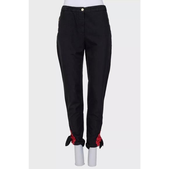 Yves Saint Laurent Pants - YSL Vintage Black Cotton-Silk Trousers Sz. 38